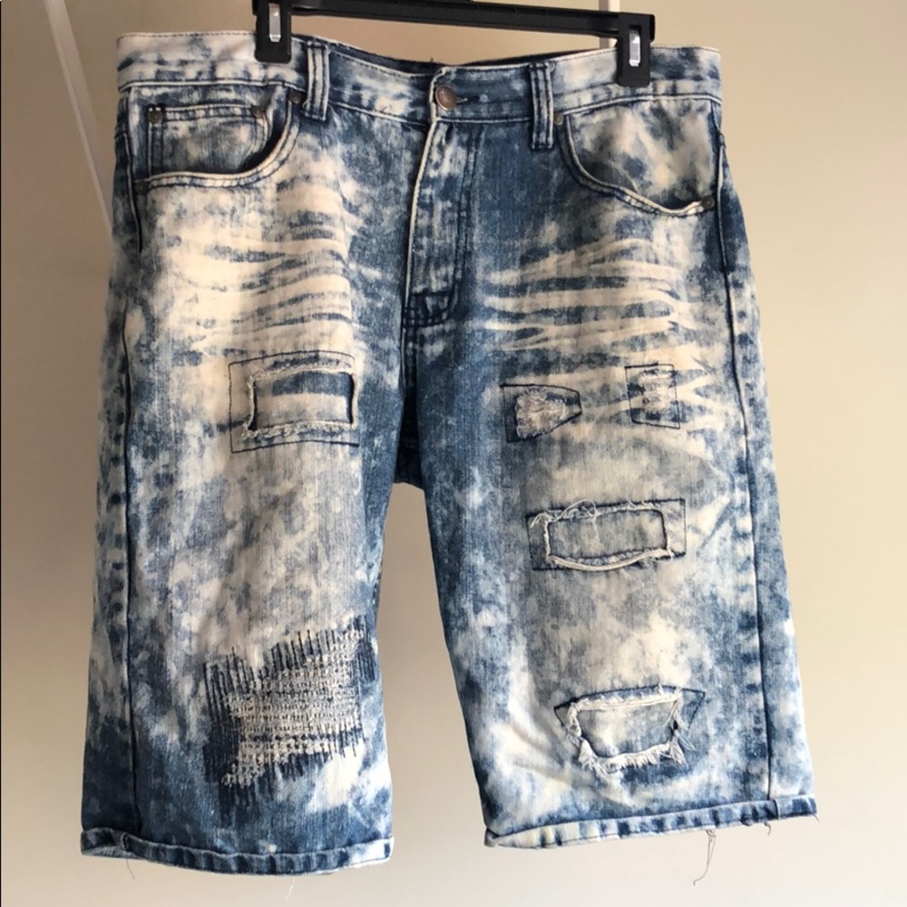 Distressed Denim Shorts